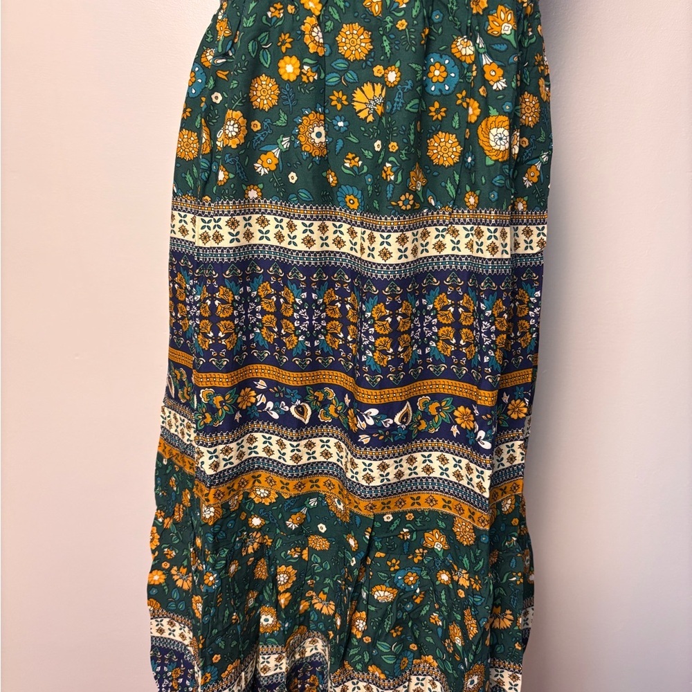 Umgree Floral Sleeveless Earth Tone Side Zip Maxi Dress Size Small - Picture 3 of 11
